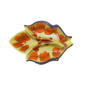 Vintage USA California Pottery Sequoia ware divided leaf dish